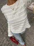 Floreya Textured Long Sleeve Tee Hvid - billede 1