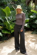 Musera Black Low-Waist Wide Leg Trousers