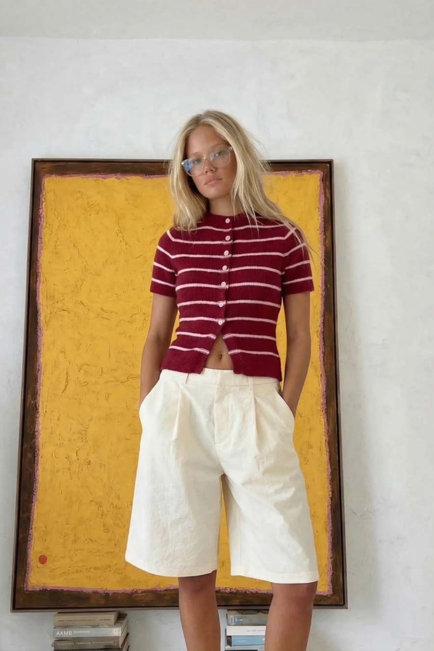 Musera Red Stripe Knit Top