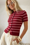 Musera Red Stripe Knit Top