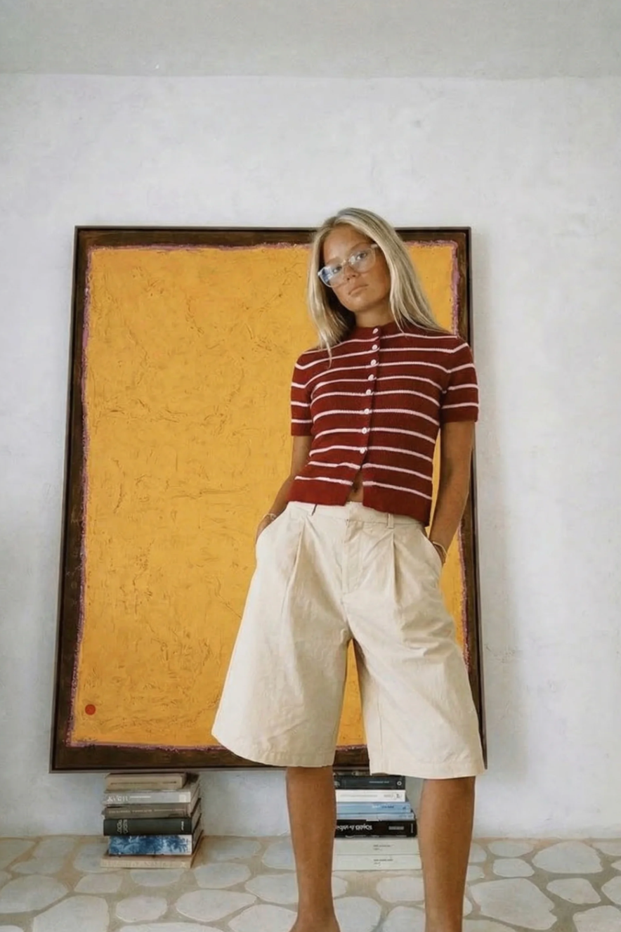 Musera Red Stripe Knit Top