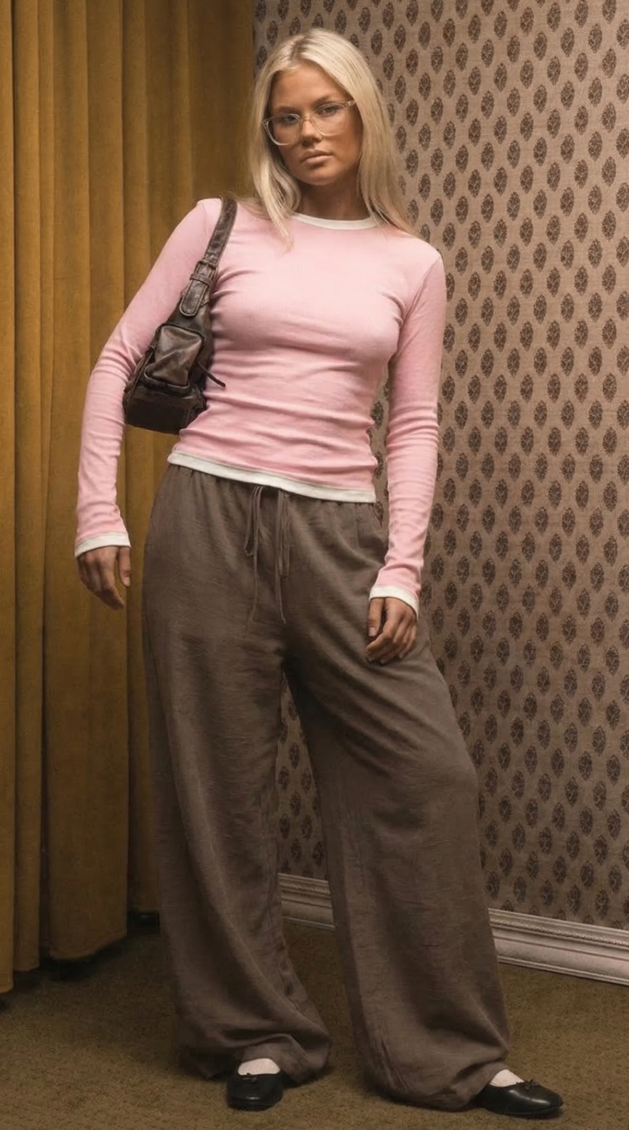 Musera Lightweight Relaxed Drawstring Pants – Brown