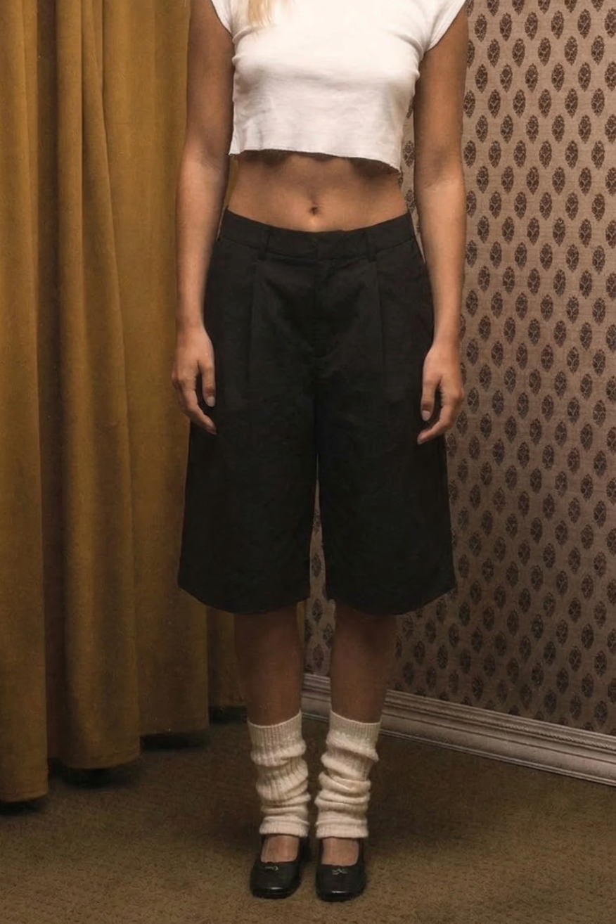 MissGuided Relaxed Tailored Bermuda Shorts – Black