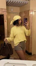Yellow Striped Drop-Shoulder Long Sleeve