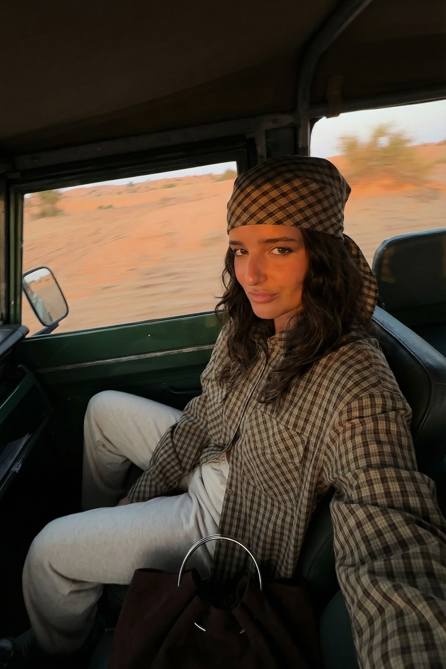 Brown Plaid Drop-Shoulder Oversized Shirt