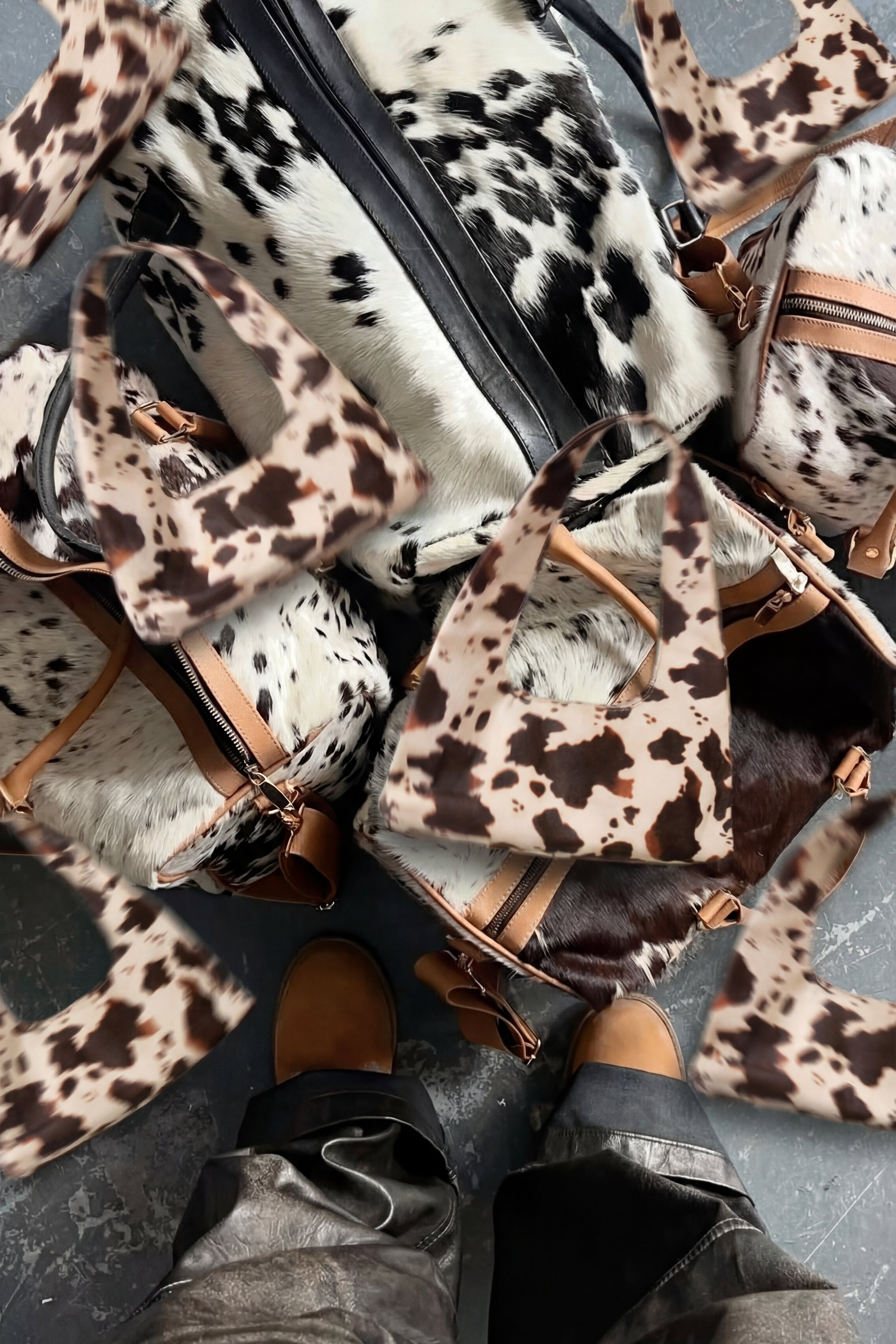 Cow Print Knot Shoulder Bag