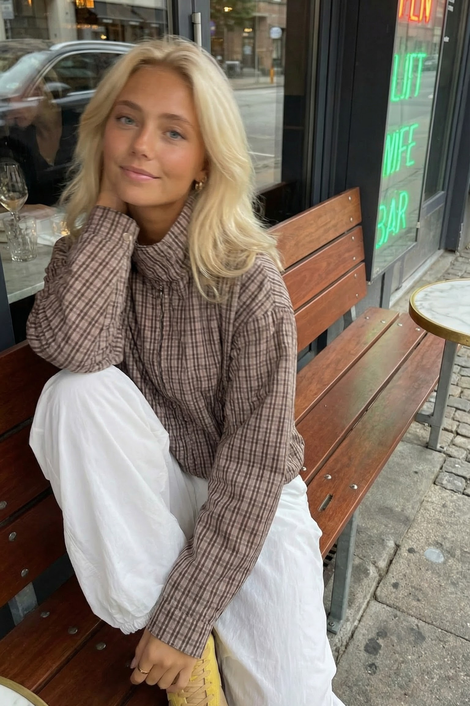 Mocha Check Lightweight Jacket